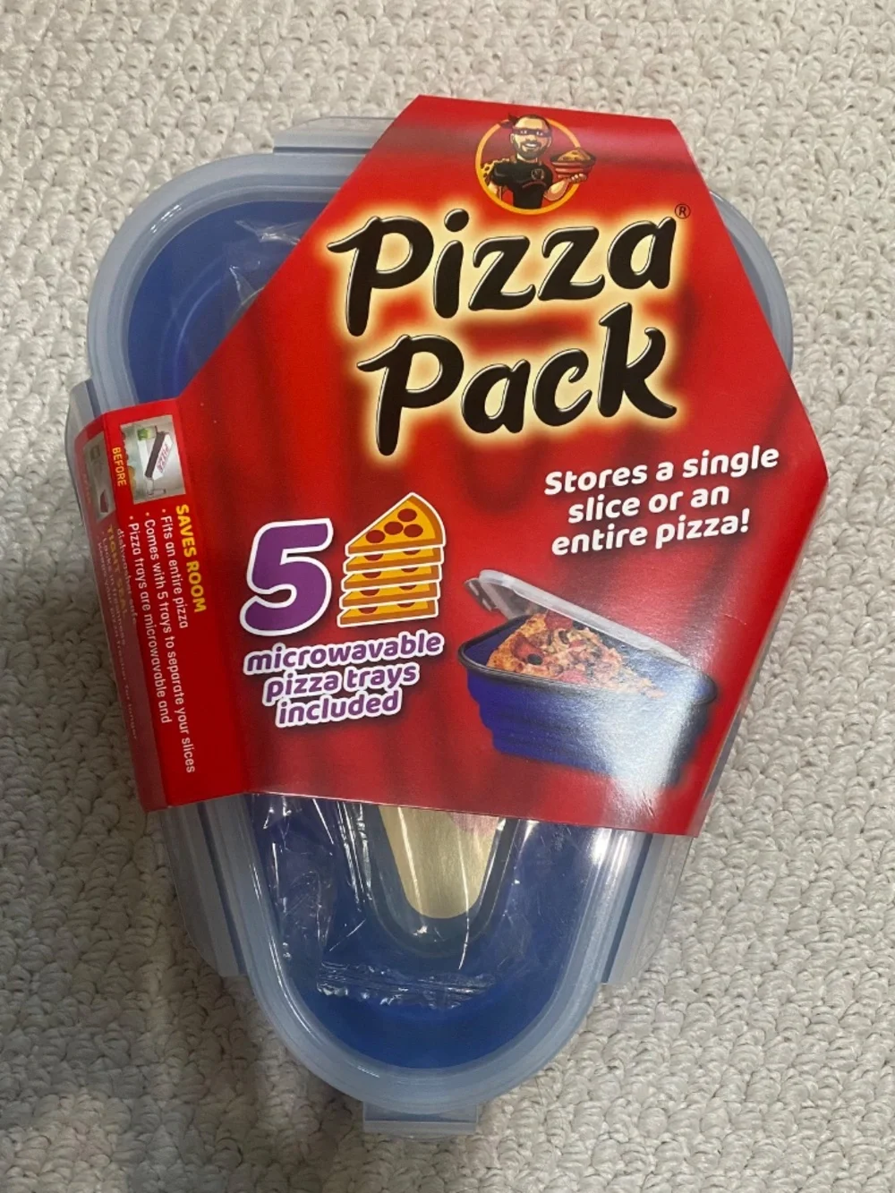 Pizza Pack® Single Pizza Storage Container with 5 Microwavable Serving Trays